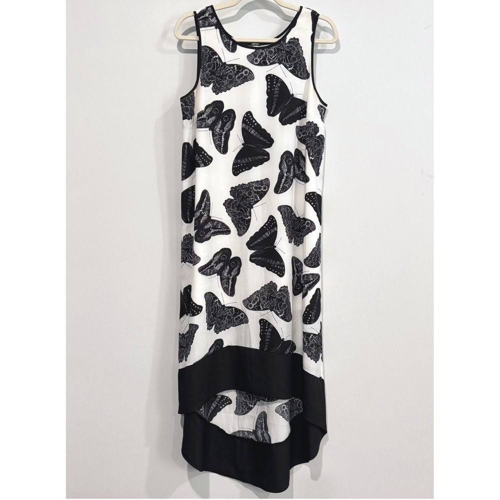 Kensie Butterfly Maxi Dress Medium Nature Whimsigoth High Low Dark Whimsy 21263